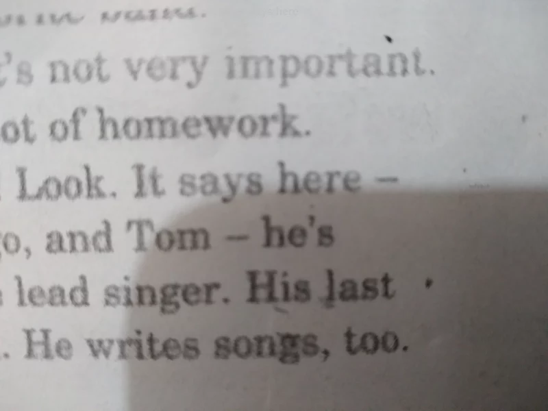 says here